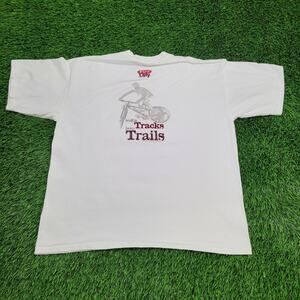 Vintage 90s Bicycle Dirt Bike Shirt Large 24x26 The Aussie T Company Tag Cotton